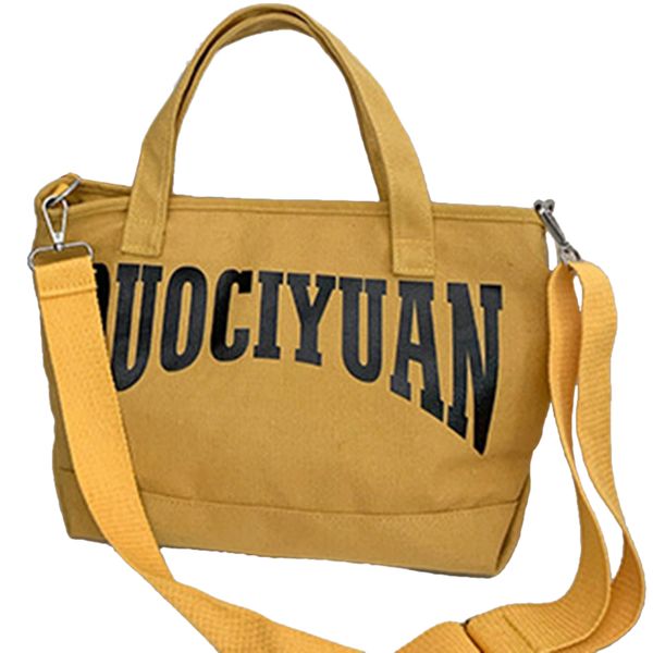 

мода повседневная письмо дамы основные холщовый мешок дамы простой мешок плеча посланника желтый