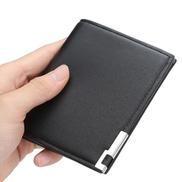 

brand wallet men mini wallet male leather slim bifold purse pouch fashion front pocket card holders purse short small man, Red;black