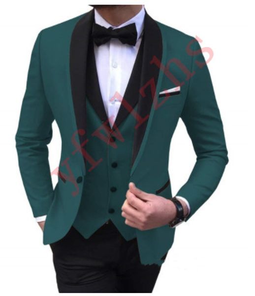 

handsome one button groomsmen shawl lapel groom tuxedos men suits wedding/prom/dinner man blazer(jacket+pants+tie+vest) 788, Black;gray