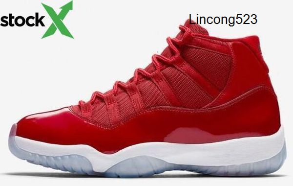 

new 11s gym red win like 96 chicago basketball shoes men women 11 gym red black white sneakers with shoes box