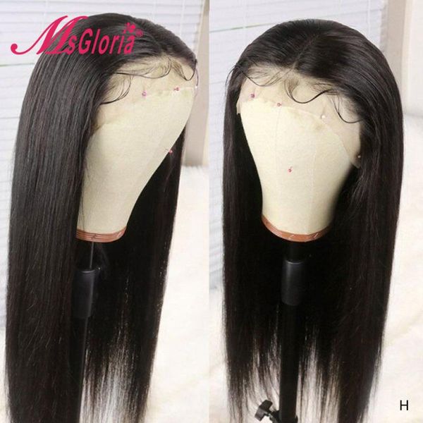 

straight human hair wigs pre plucked brazilian remy lace front wig with baby hair bleached knots 13x3 lace front human wigs, Black;brown