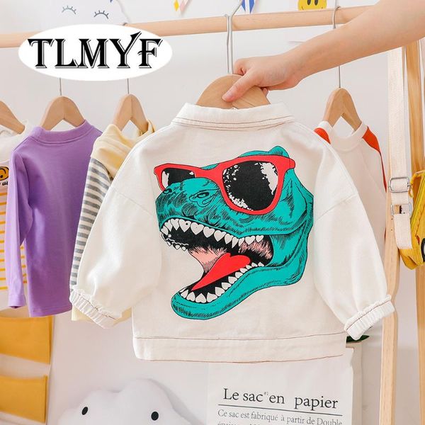 

new fashion baby boy dinosaur denim jacket spring wear 20200317-10, White
