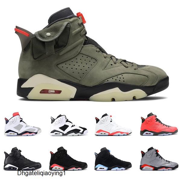 

travis scotts x 6 olive 6s mens basketball shoes black infrared oreo reflections of a champion mens trainer fashion sports sneakers