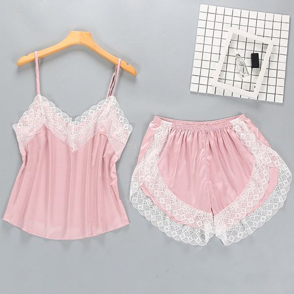 

new pajamas sets lace pyjamas for women v-neck pijama femme summer sleepwear satin nightwear lingerie female underwear, White