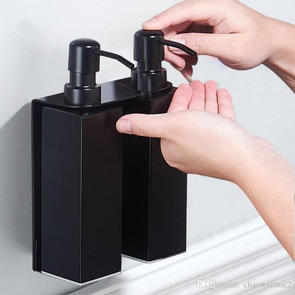 

for kitchen and bathroom liquid soap dispenser 500ml matt black stainless steel manual lotion shampoo dispenser box accessories