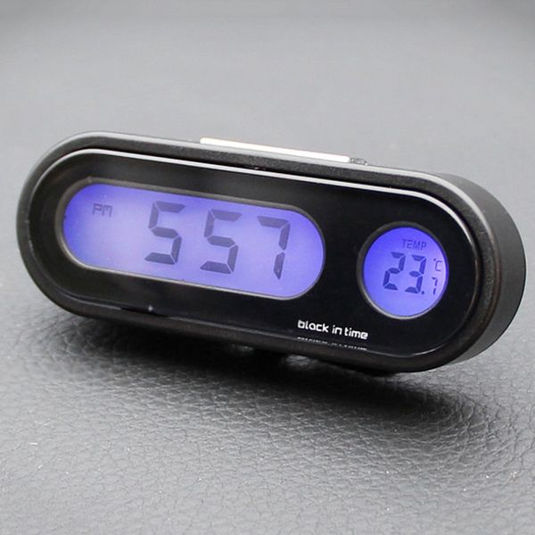 

2-in-1 auto car electronic clock luminous thermometer led digital display mini portable dashboard clock car accessories