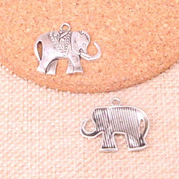 67pcs encantos elefante 25 * 21 milímetros Antique ajuste Fazendo pendente, prata tibetana do vintage, DIY artesanal jóias