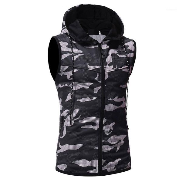 

print warm style tees fashion zipper casual clothing new arrival womens desinger sleeveless hooded jackets camouflage, Black;brown