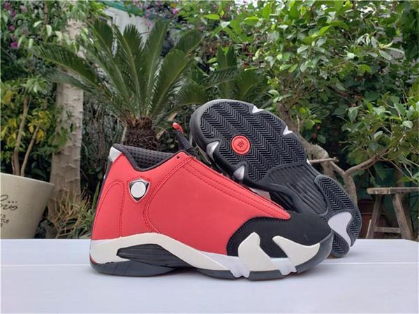 

2019 new arrival 14 og high gym red men basketball shoes gym red black white retro 14s 487471-006 running sneakers size 7-13