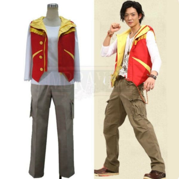 

zyuden sentai kyoryuger daigo kiryu uniform cosplay costume cos, Black;red
