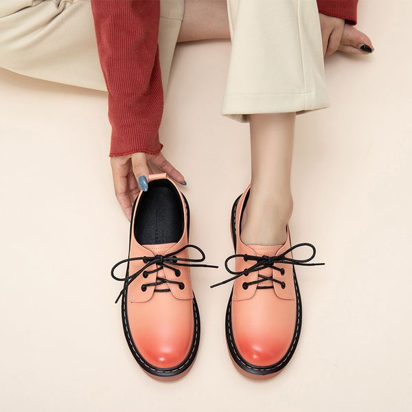 

retro woman shoes casual female sneakers clogs platform round toe black flats british style autumn ladies' footwear oxfords