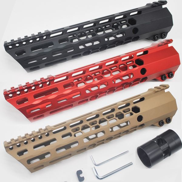 

float m-lok handguard picatinny rail for hunting tactical scope mount system 10'' inch length black/red/tan