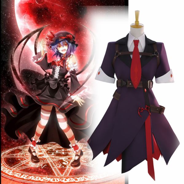 

new yu-gi-oh yuki jaden cosplay costumetouhou project remilia scarlet uniform girls halloween party cosplay costume, Black;red