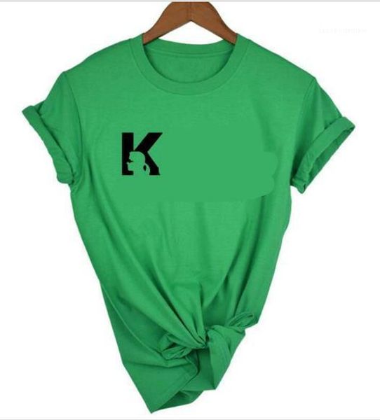 

o-neck short sleeve womens summer ladies rip casual tees k letter designer printed womens tshirts, White