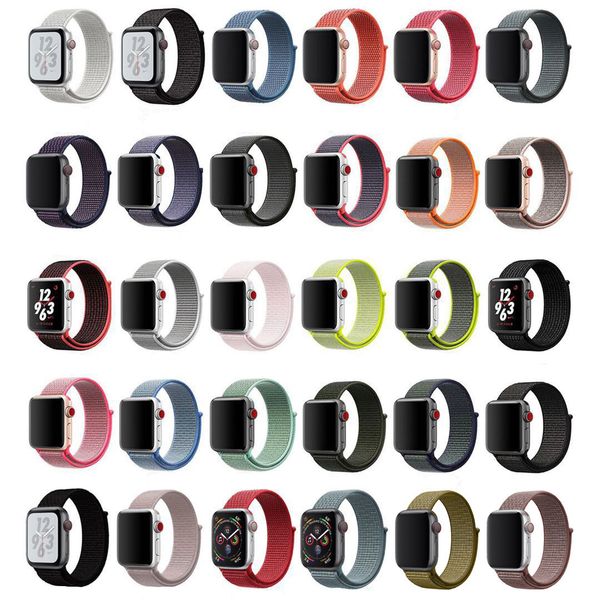 

30 Colors Nylon Fabric Sport Watch Band Breathable Replacement Strap for iwatch Apple Series 1 2 3 4 Strap 42/44MM 38/40MM