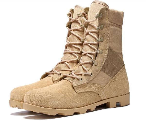 Top Couro Masculino Anti Peluche Respirável Sapatos de Alpinismo 2021 Fãs do Exército Botas Altas Botas de Absorção de Choque Sneakers Yakuda Local Online Loja