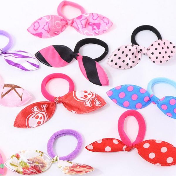 

dhl 2000pcs elastic hair bands cute ponytail holder rubber bands, Slivery;white
