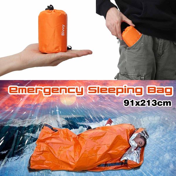 

91x213cm orange camping portable emergency blanket first aid survival rescue curtain life-saving tent tools survive tool