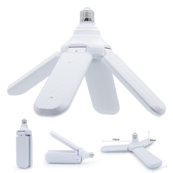 

dhl 110-265v e27 светодиодные лампы складная лопасти вентилятора лампы 30w 45w 60w светодиодные лампы супер яркий белый 6500k для крытого гл