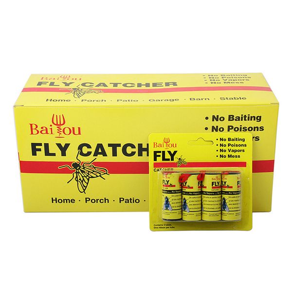 

4шт fly catcher газа non toxic fly sticky комары убийца насекомых catcher борьбы с вредителями клей бумага strip