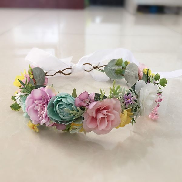 

spring flower floral wreath crown, Slivery;white