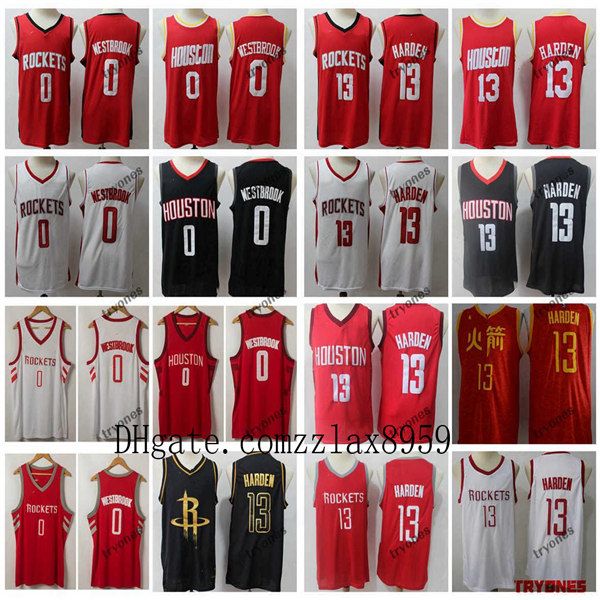 

mens houston nba rockets russell westbrook harden 13 edition basketball jerseys earned harden stitched shirts s-xxl 2019, Black;red