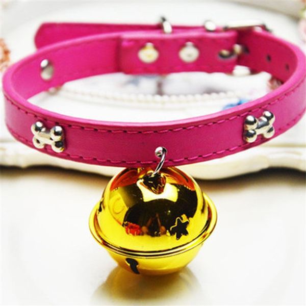 

4cm pet supplies cat dog collar pu belt big bell diameter colorful with bell cute can wear a rope accessories dhl an2833