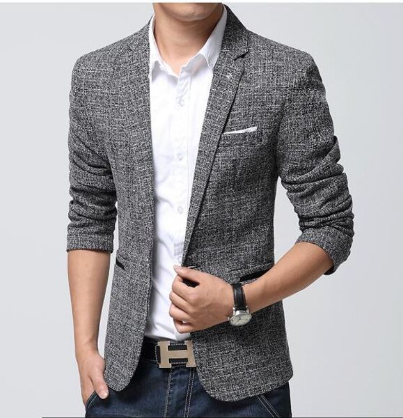 

men linen blazer casual suit mens formal business blazers slim fit regular single breasted men flax suit jacket coat 3xl, White;black