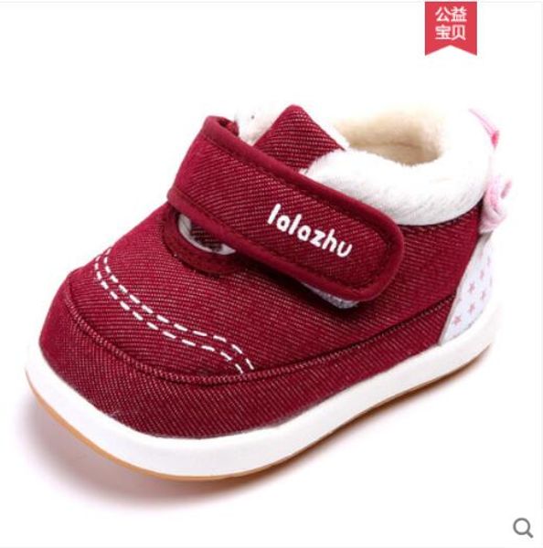 

autumn and winter children's two cotton shoes boys and girls children's baby winter shoes toddler plus velvet warm baby sh