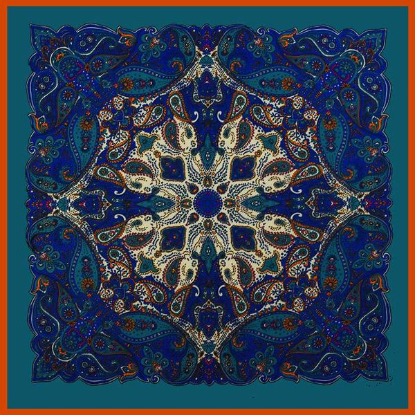 

scarves square silk scarf for women 2021 ladies female hijab 100*100cm, Blue;gray
