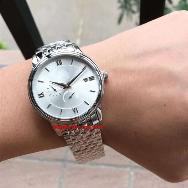 

new 4 style 40mm prestige power reserve co-axial automatic mens watch 424.13.40.21.02.001 silver dial stainless steel bracelet gents watches, Slivery;brown