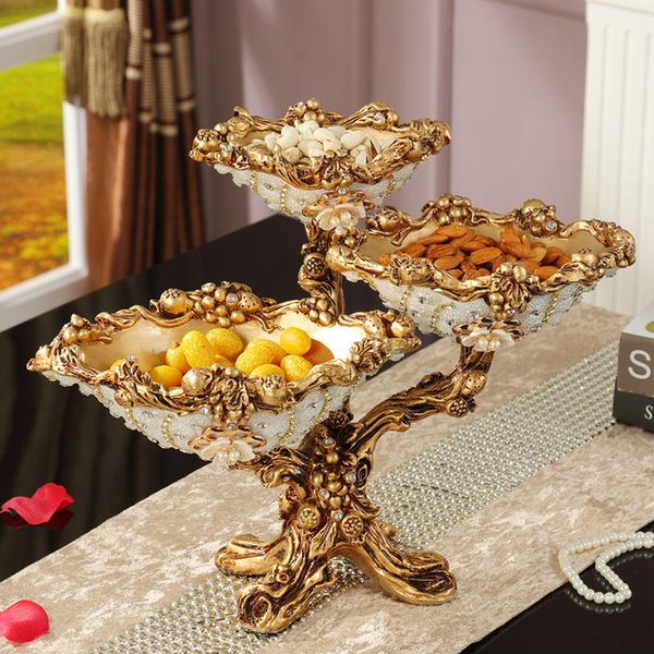 

european multi-layer fruit plate creative home sweet plate set modern living room coffee table ornaments