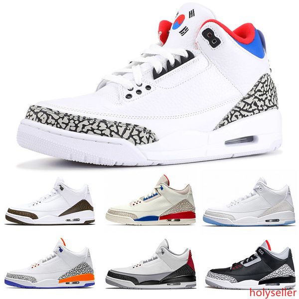 

2019 jump man 3s iii seoul knicks rivals mocha chlorophyll katrina black white mens basketball shoes wolf grey designer sports sneakers 7-13