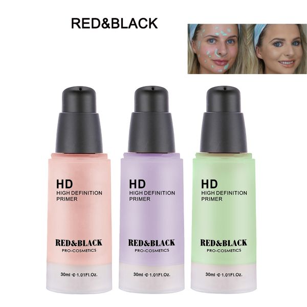 

red&black face corrector primer makeup base 30ml facial color correcting cream natural concealer make up moisturizer cosmetic