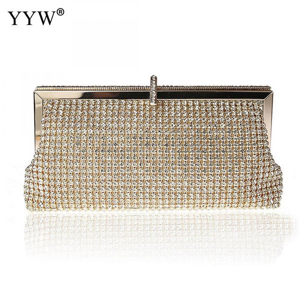 

yyw женщины сумка полиэстер клатчи пробелы с мешками горный хрусталь вечерние сцепления для женщин элегантные сумки bolsos mujer