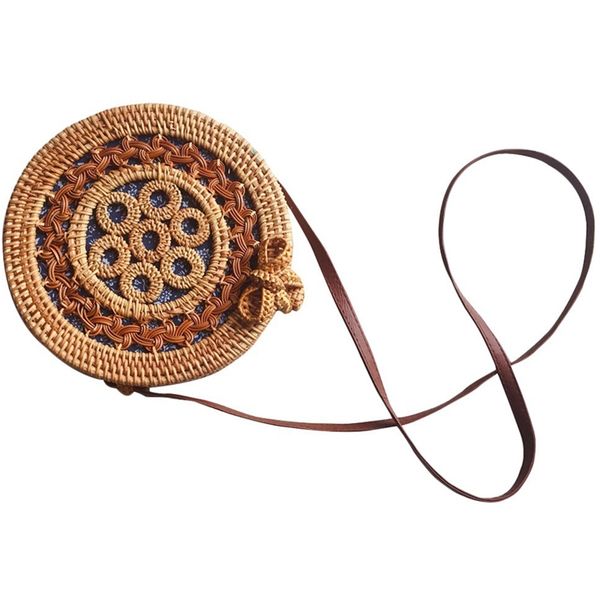 

женщины ручной работы ротанг ткачество круглый twist woven cut out бич vintage home сумка для хранения