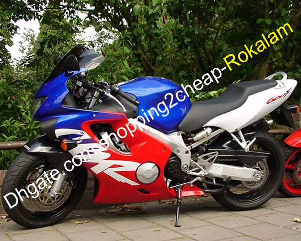 

motorbike fairing for honda cbr600f4 cbr 600 f4 600f cbr600 red blue white bodywork shell + windscreen 1999 2000 99 00 (injection molding)