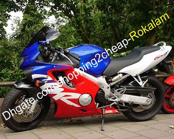 Feeding de moto para Honda CBR600F4 CBR 600 F4 600F CBR600 Vermelho Azul Branco Branco Shell + Windscreen 1999 2000 99 00 (Moldagem por Injeção)