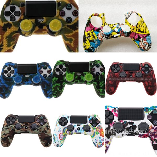 

jtnnk soft game skin non-slip grip cover case with lanyard controller accessories point handle cover for sony ps4 game silicone