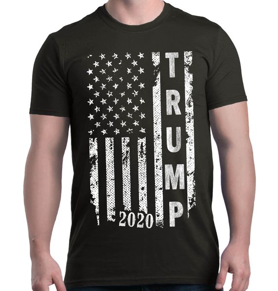 

trump 2020 with usa flag t-shirt donald america political shirts harajuku funny t shirts, White;black