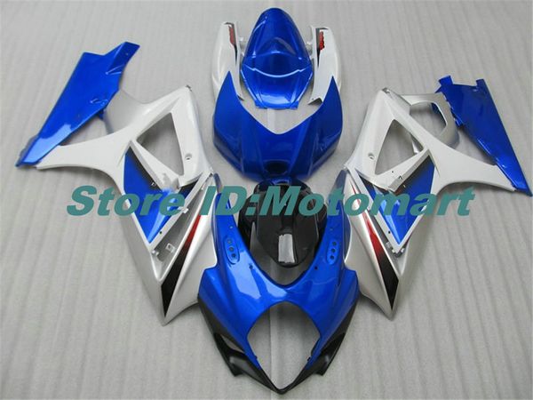 Kit carenatura moto per SUZUKI GSXR1000 K7 07 08 GSXR 1000 2007 2008 Set carenature ABS bianco blu + regali SBC37