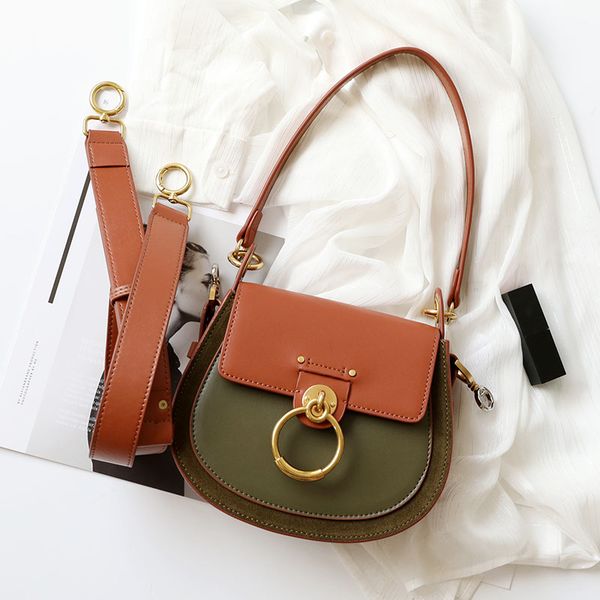 

crossbody women bag genuine leather+suede messenger bag design shoulder bags