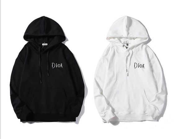 

letter men's spring new hoodie spring solid color men's hoodie sweatshirt loose style fashion tide luxury pullover top, Black