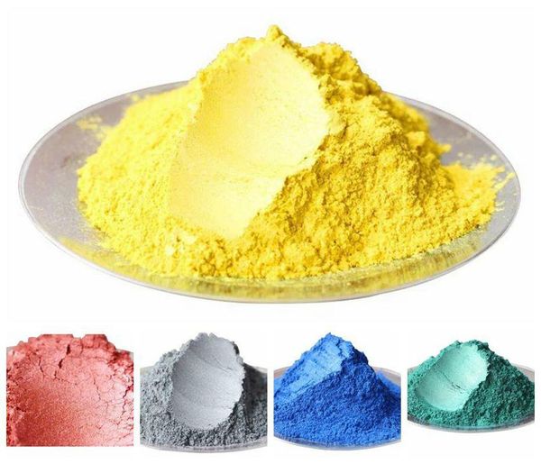 

100g mixed 5 colors pearl powder pigment mineral mica powder for car dye colorant soap nail automotive arts craft acryl, Silver;gold