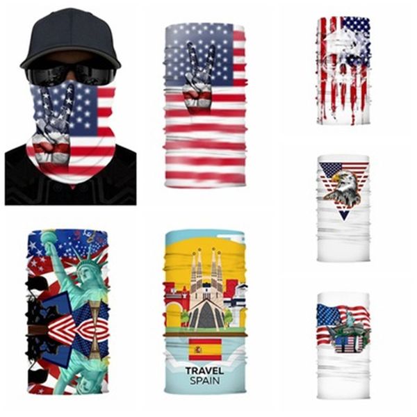 

us stock cycling masks scarf bandana motorcycle scarves headscarf neck face mask outdoor us flag magic scarves face shield, Blue;black
