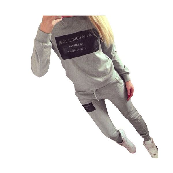 

женщины outfit спортивная весна осень зима печатные letters женские флисовые костюмы с длинным рукавом casual 2 шт letter set, White