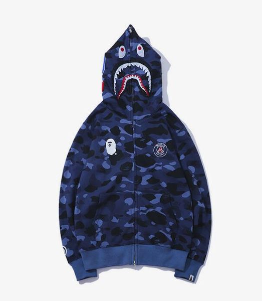 

EuropeAmerica мода мода роскошный дизайнер балахон камуфляж печати скейтборд Harajuku уличная мужчины и женщины хип-хоп акула балахон