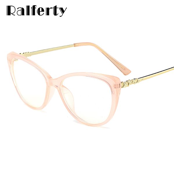

ralferty women clear eye glasses frame cat eye eyeglass 2019 fashion optical myopia degree eyewear lunette de vue f97314, Black