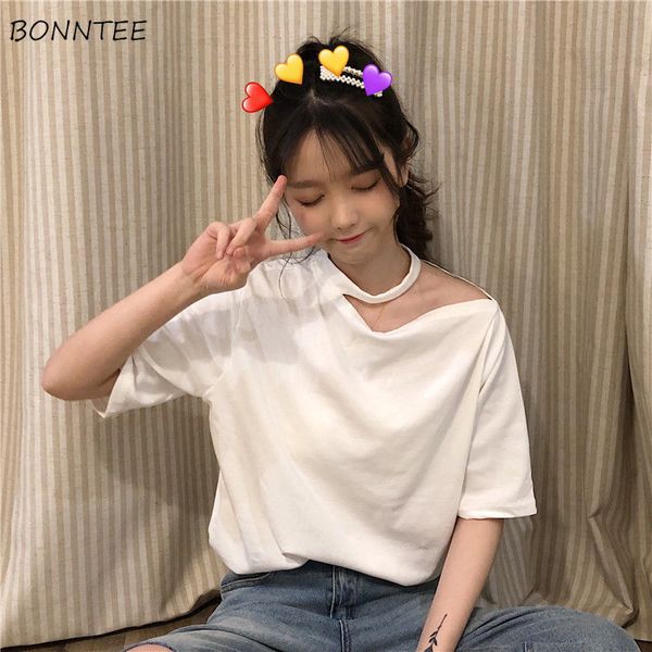 

t-shirts womens summer short sleeve slash neck off shoulder plus size 2xl loose solid kawaii trendy retro t-shirt, White
