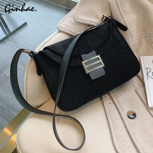 

autumn winter luxury velvet leather handbags women suede flap bags designer woolen messenger bag female patchwork shouldr bag